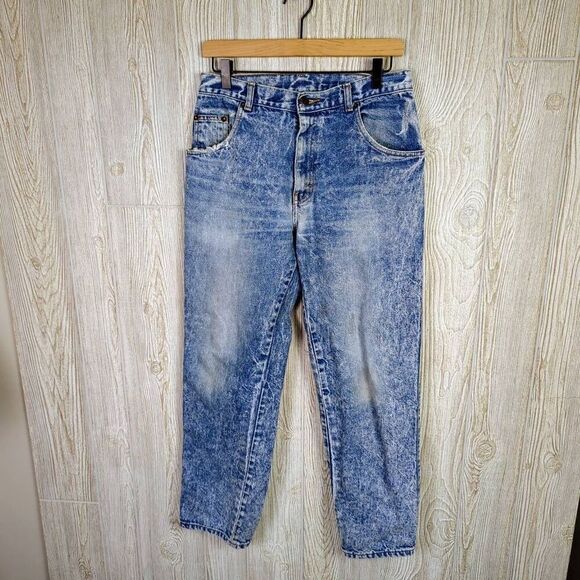 Vintage Sasson Mens Size 32x30 Zip Fly Denim Jeans Blue Distressed Straight Leg - Picture 1 of 8